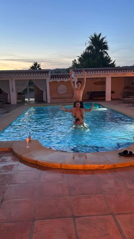 An evening dip in the pool