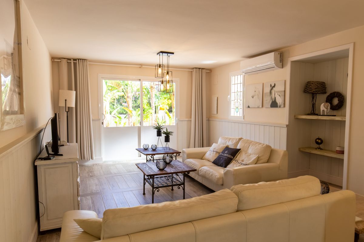 Living room with two sofas — 20,000 Leagues Under the Sea, wing two of Villa Palmview, Jávea
