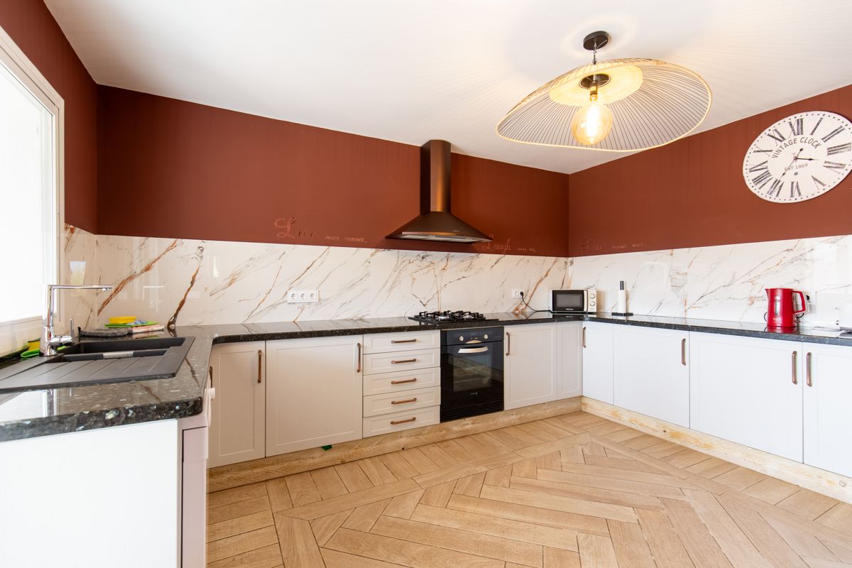 Kitchen with terracotta wall — Mystique Travels, wing three of Villa Palmview, Jávea