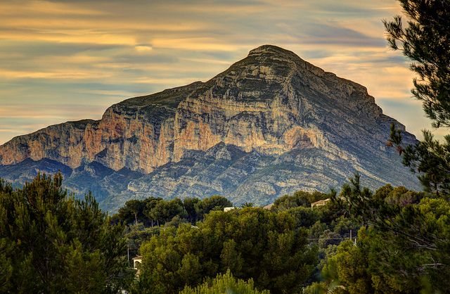 The Montgó mountain at golden hour above Jávea